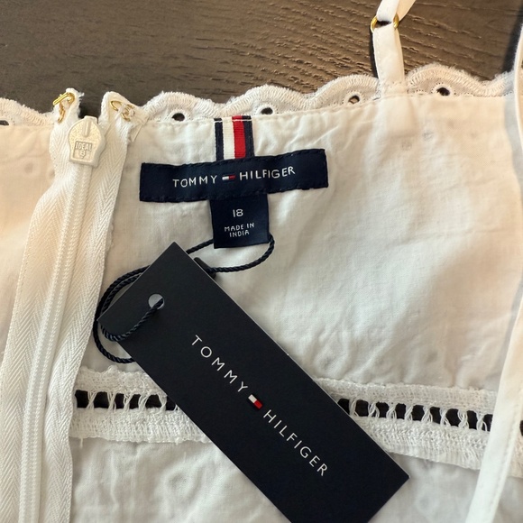 Tommy Hilfiger Women’s Plus Cotton White Lace Midi Dress Size 18 - Picture 8 of 16